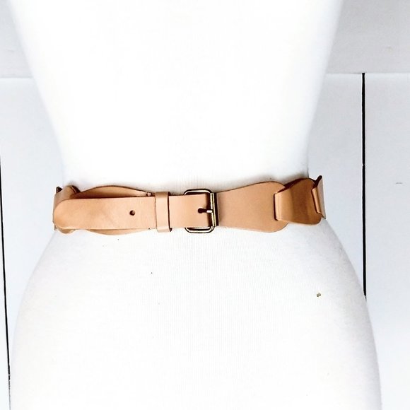 Vintage Accessories - Vintage tan brown braided leather belt